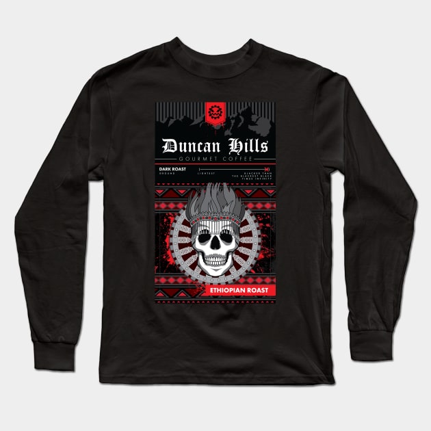 Metalocalypse Dethklok Duncan Hills Coffee - Ethiopian Long Sleeve T-Shirt by patrickkingart